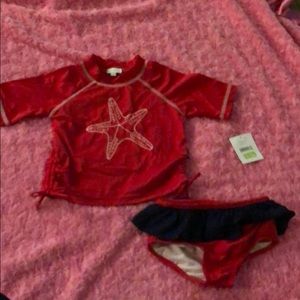 NWT Le Top rash guard swim suit size 4